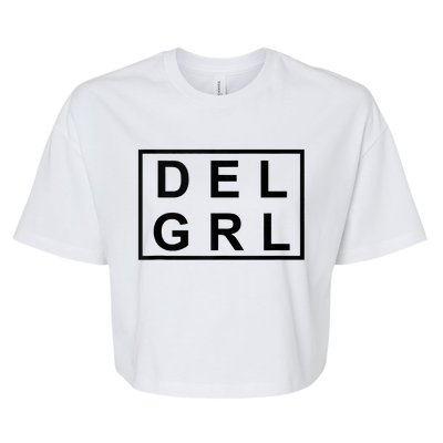 DEL GRL Delaware Girl Simple Black Design Bella+Canvas Jersey Crop Tee