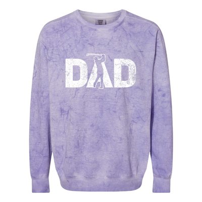 Dad Golf Daddy Golfer Gift For Father's Day Colorblast Crewneck Sweatshirt