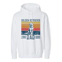 Dog Golden Dad Vintage Golden Retriever Dad Garment-Dyed Fleece Hoodie