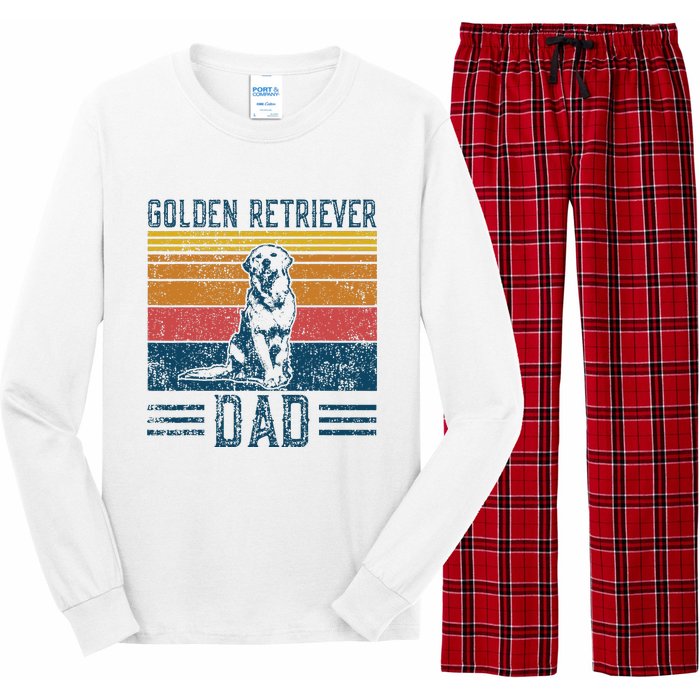 Dog Golden Dad Vintage Golden Retriever Dad Long Sleeve Pajama Set