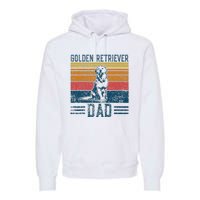 Dog Golden Dad Vintage Golden Retriever Dad Premium Hoodie