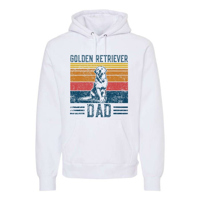 Dog Golden Dad Vintage Golden Retriever Dad Premium Hoodie