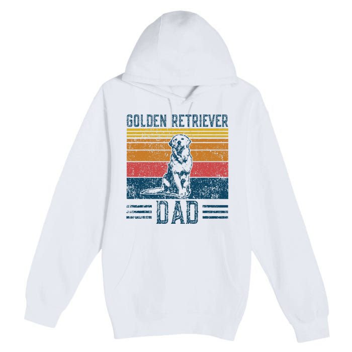 Dog Golden Dad Vintage Golden Retriever Dad Premium Pullover Hoodie