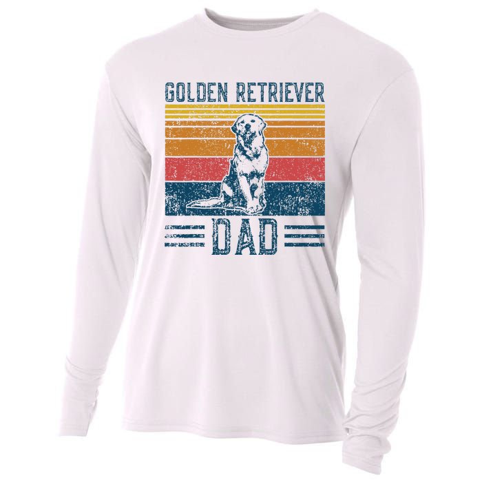 Dog Golden Dad Vintage Golden Retriever Dad Cooling Performance Long Sleeve Crew