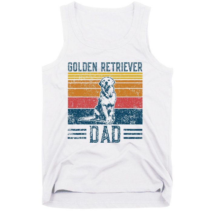 Dog Golden Dad Vintage Golden Retriever Dad Tank Top