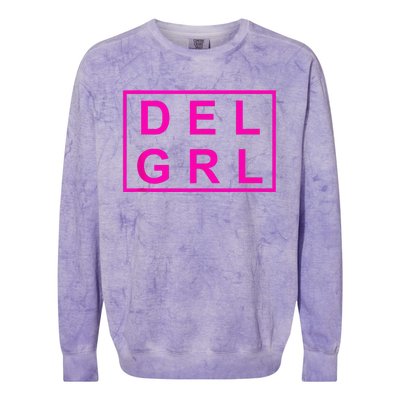 DEL GRL Delaware Girl Pink Design Colorblast Crewneck Sweatshirt