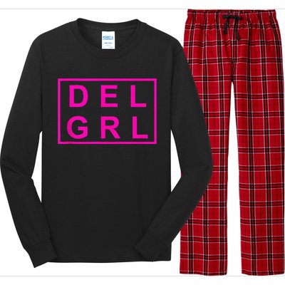 DEL GRL Delaware Girl Pink Design Long Sleeve Pajama Set