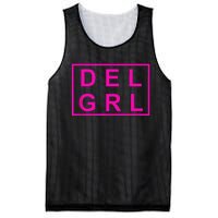 DEL GRL Delaware Girl Pink Design Mesh Reversible Basketball Jersey Tank