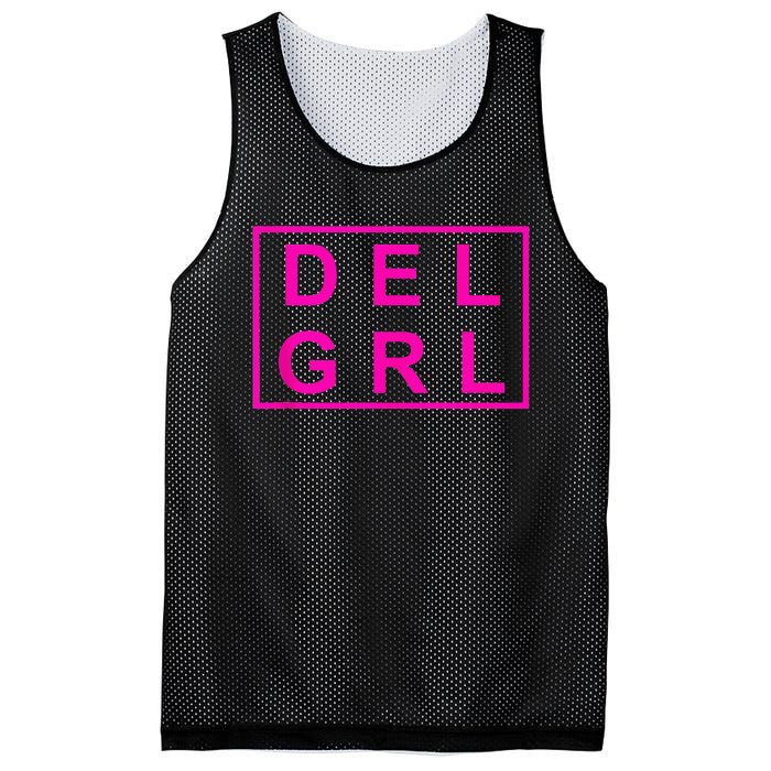 DEL GRL Delaware Girl Pink Design Mesh Reversible Basketball Jersey Tank