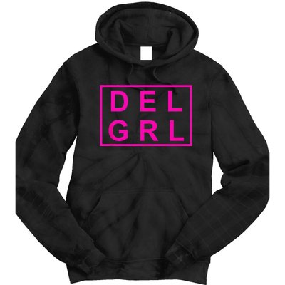 DEL GRL Delaware Girl Pink Design Tie Dye Hoodie