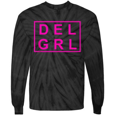 DEL GRL Delaware Girl Pink Design Tie-Dye Long Sleeve Shirt