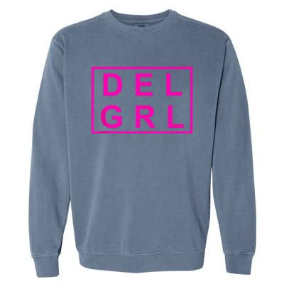 DEL GRL Delaware Girl Pink Design Garment-Dyed Sweatshirt