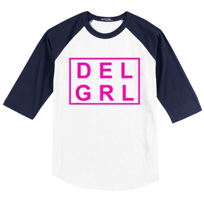 DEL GRL Delaware Girl Pink Design Baseball Sleeve Shirt