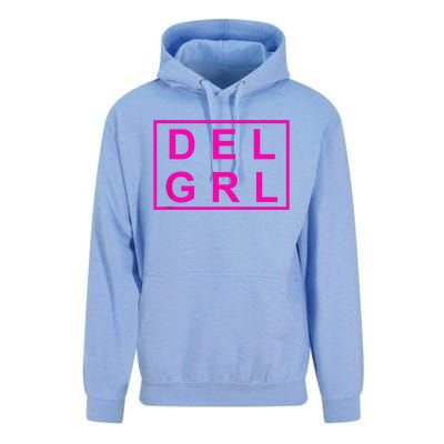 DEL GRL Delaware Girl Pink Design Unisex Surf Hoodie