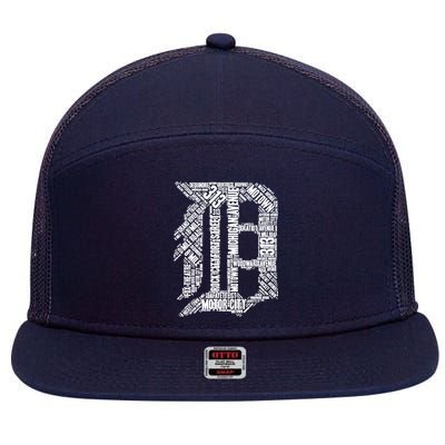 Detroit Graphic D 7 Panel Mesh Trucker Snapback Hat