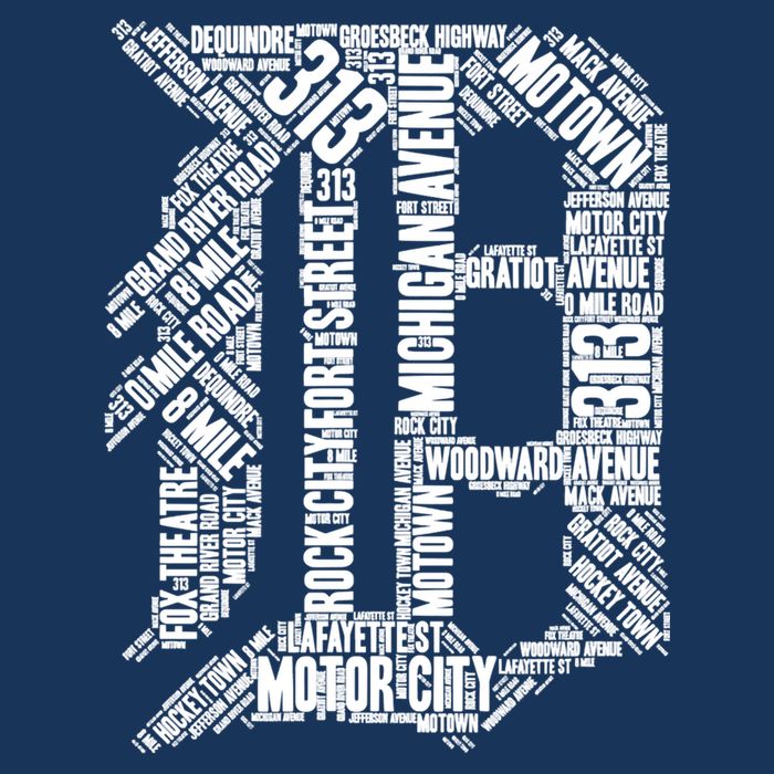 Detroit Graphic D Button