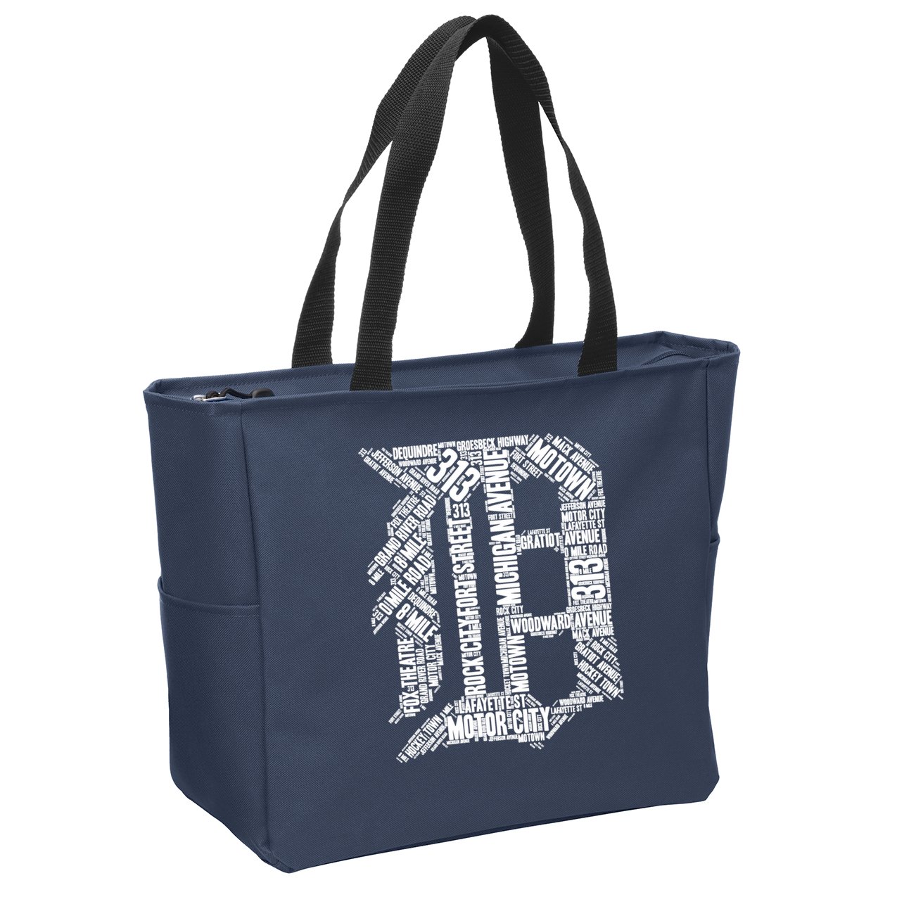 Detroit Graphic D Zip Tote Bag