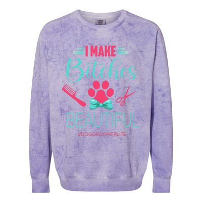 Dog Groomer Dog Grooming Outfit Funny Dog Groomer Gift Colorblast Crewneck Sweatshirt