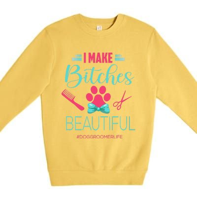 Dog Groomer Dog Grooming Outfit Funny Dog Groomer Gift Premium Crewneck Sweatshirt