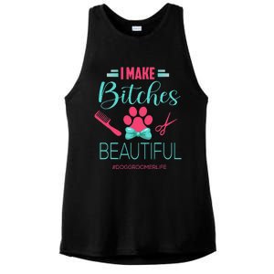 Dog Groomer Dog Grooming Outfit Funny Dog Groomer Gift Ladies PosiCharge Tri-Blend Wicking Tank