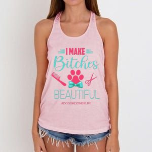 Dog Groomer Dog Grooming Outfit Funny Dog Groomer Gift Women's Knotted Racerback Tank