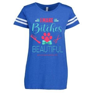 Dog Groomer Dog Grooming Outfit Funny Dog Groomer Gift Enza Ladies Jersey Football T-Shirt