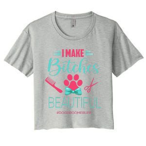 Dog Groomer Dog Grooming Outfit Funny Dog Groomer Gift Women's Crop Top Tee