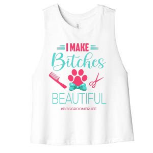 Dog Groomer Dog Grooming Outfit Funny Dog Groomer Gift Women's Racerback Cropped Tank