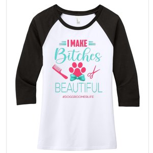 Dog Groomer Dog Grooming Outfit Funny Dog Groomer Gift Women's Tri-Blend 3/4-Sleeve Raglan Shirt