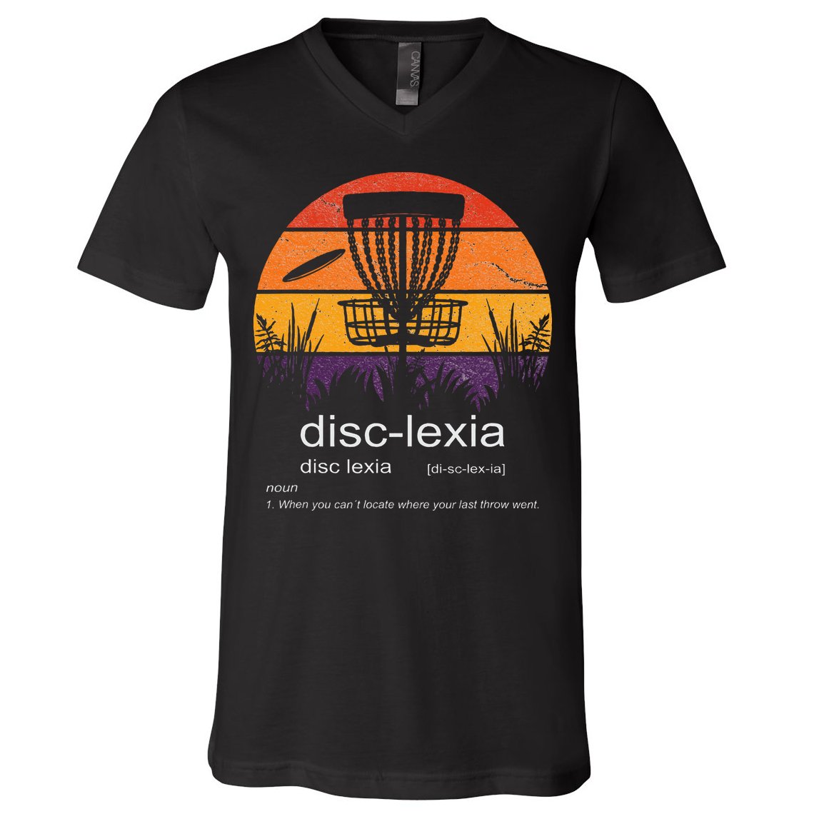 Disc Golf disclexia disc golf meme funny disc golf V-Neck T-Shirt