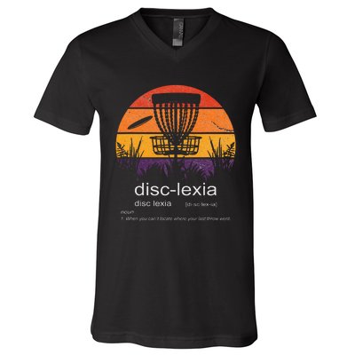 Disc Golf disclexia disc golf meme funny disc golf V-Neck T-Shirt