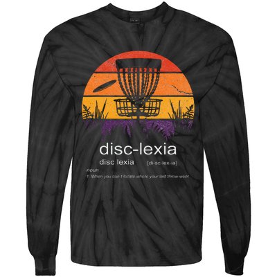 Disc Golf disclexia disc golf meme funny disc golf Tie-Dye Long Sleeve Shirt