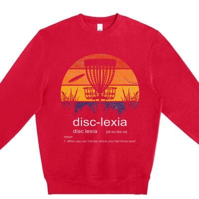 Disc Golf disclexia disc golf meme funny disc golf Premium Crewneck Sweatshirt