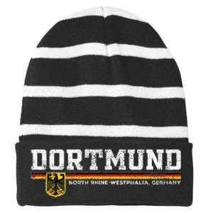 Dortmund Germany Deutschland Striped Beanie with Solid Band