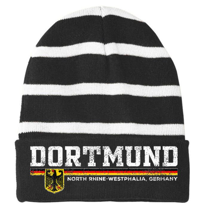 Dortmund Germany Deutschland Striped Beanie with Solid Band