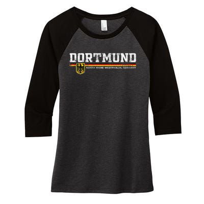 Dortmund Germany Deutschland Women's Tri-Blend 3/4-Sleeve Raglan Shirt