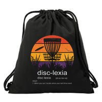 Disc Golf Disclexia Disc Golf Meme Funny Disc Golf Drawstring Bag