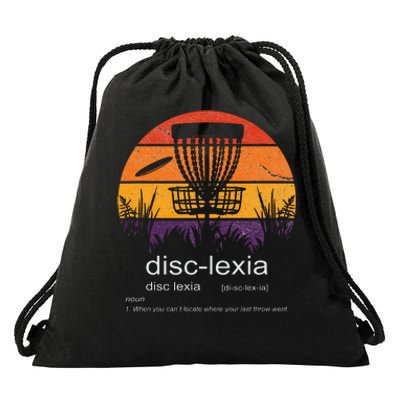 Disc Golf Disclexia Disc Golf Meme Funny Disc Golf Drawstring Bag