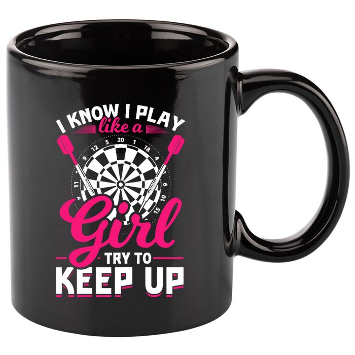 Darts Girl Dart Lover Woman 11oz C Handle Ceramic Mug