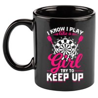 Darts Girl Dart Lover Woman 11oz C Handle Ceramic Mug
