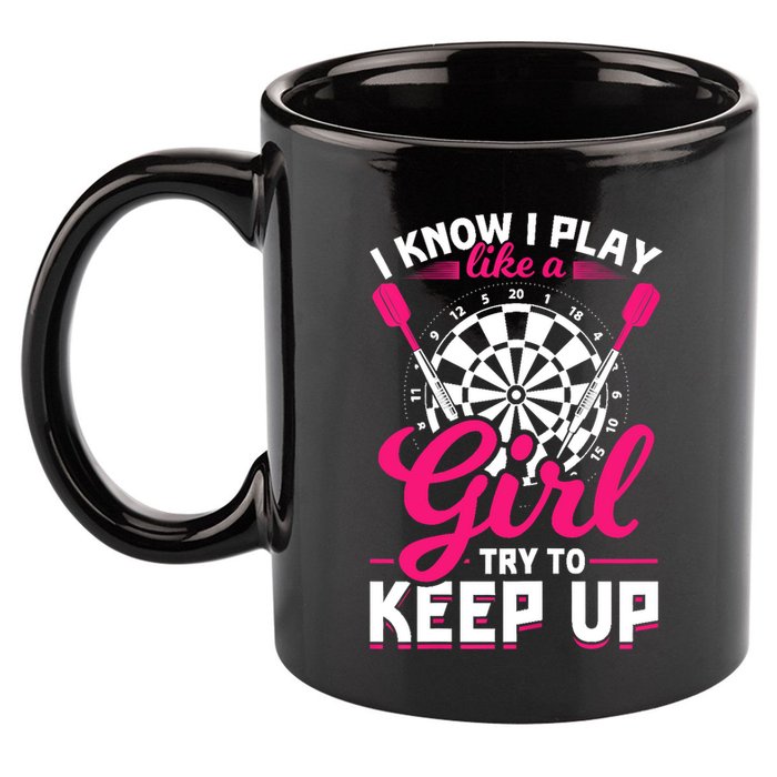 Darts Girl Dart Lover Woman 11oz C Handle Ceramic Mug