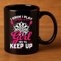 Darts Girl Dart Lover Woman 11oz C Handle Ceramic Mug