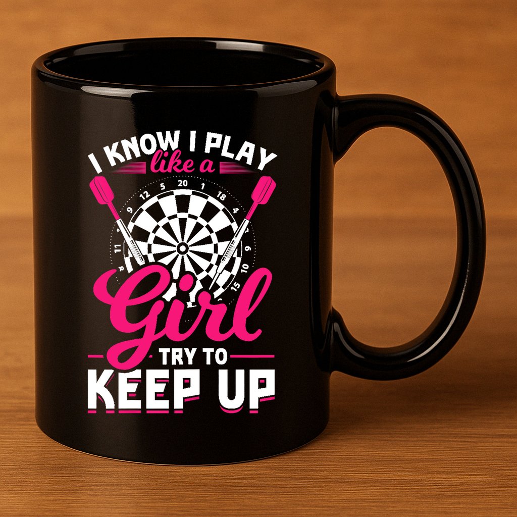 Darts Girl Dart Lover Woman 11oz C Handle Ceramic Mug