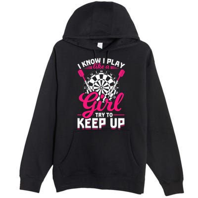 Darts Girl Dart Lover Woman Premium Pullover Hoodie