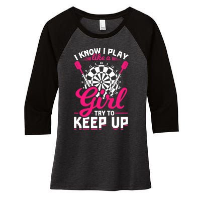 Darts Girl Dart Lover Woman Women's Tri-Blend 3/4-Sleeve Raglan Shirt