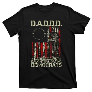 Daddd Gun Dads Against Daughters Dating Democrats On Back T-Shirt