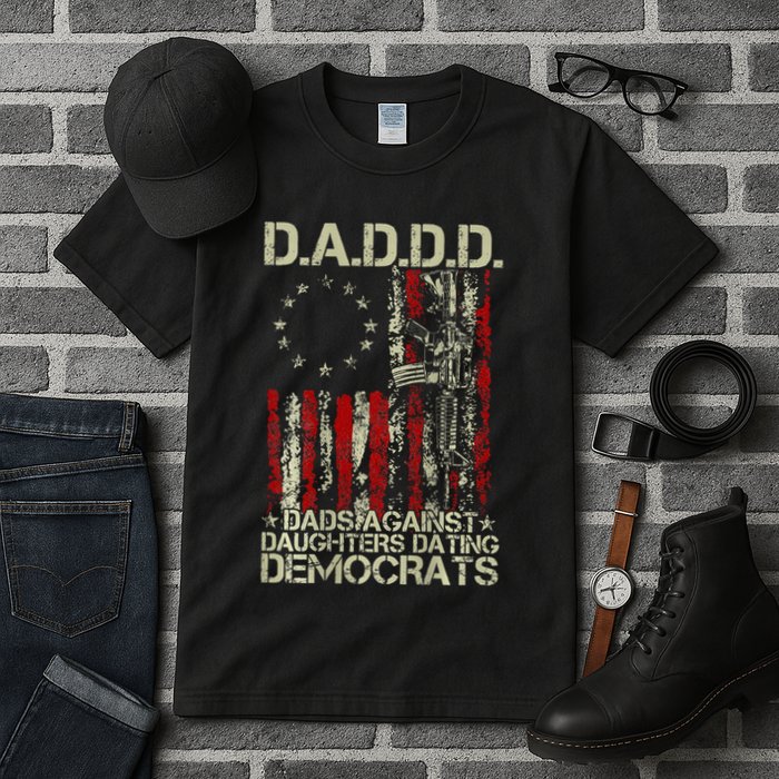 Daddd Gun Dads Against Daughters Dating Democrats On Back Tall T-Shirt
