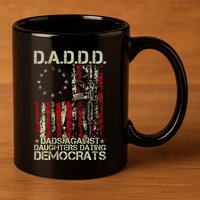 Daddd Gun Dads Against Daughters Dating Democrats On Back 11oz C Handle Ceramic Mug