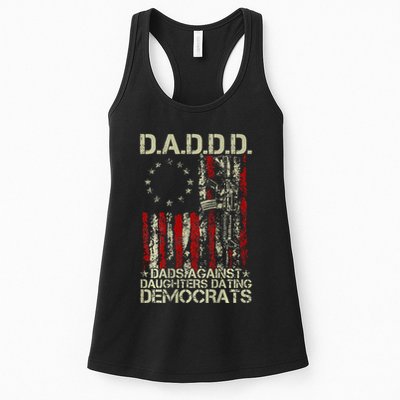 Daddd Gun Dads Against Daughters Dating Democrats On Back Womens Tank Top