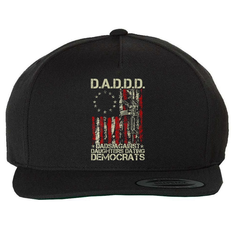 Daddd Gun Dads Against Daughters Dating Democrats On Back Wool Snapback Cap